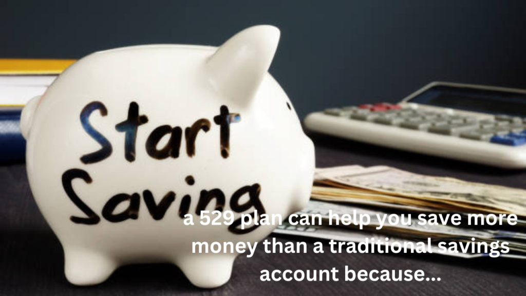 a 529 plan can help you save more money than a traditional savings account because...				